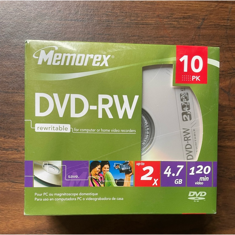 Brand New Sealed Dvd-Rw Discs 10 Pack With Case Rewritable Home Video 4.7GB